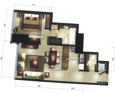 1 Bed - 656 sqft