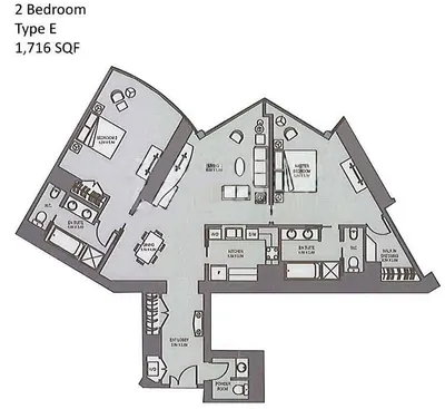 Type E - 2 Bedroom - 1716 sq ft