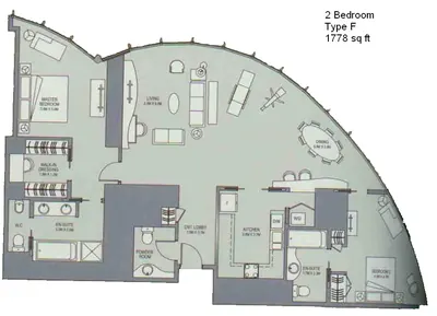 Type F - 2 Bedroom - 1778 sq ft