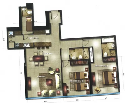 2 Bed - 1420 sqft