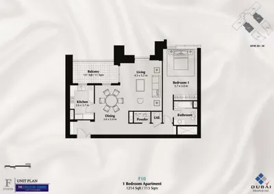 F10 - 1 Bedroom - 1214 sq ft