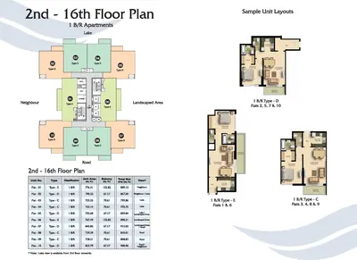 2nd to 16th Floor Plans
