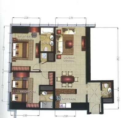 2 Bed - 1132 sqft