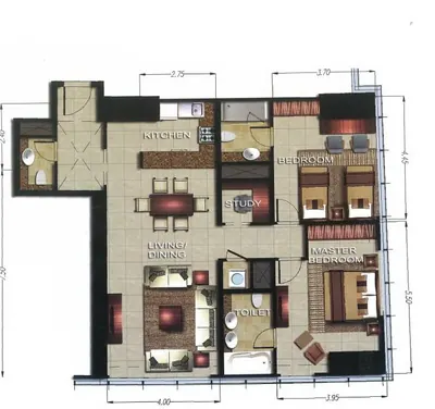 2 Bed - 1212 sqft