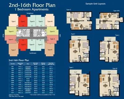 All 2nd to 16th Floor Plans