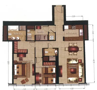 2 Bed - 1255 sqft