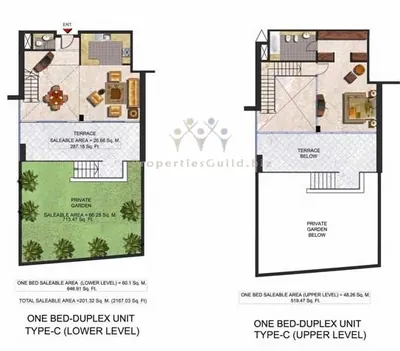 Type C - Duplex - 1 Bed