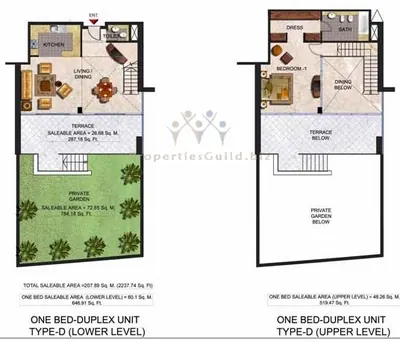 Type D - Duplex - 1 Bed