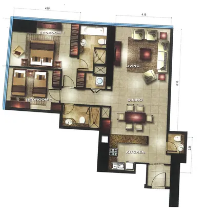 2 Bed - 1205 sqft
