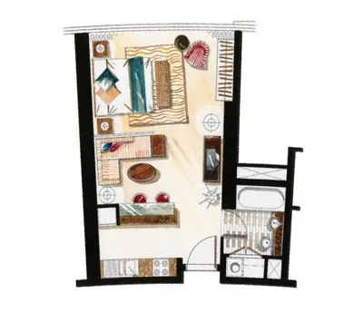Studio - 526 sq ft