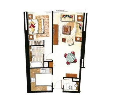 1 Bedroom - 807 sq ft