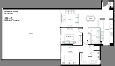 2 Bedroom - 1230 sq ft