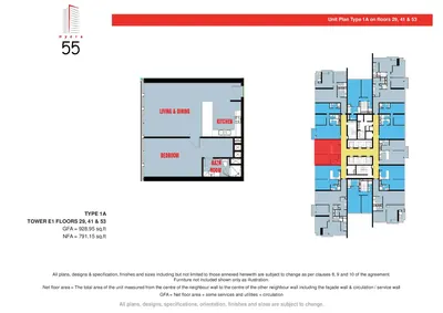 Floor 29, 41 & 53 - Type 1A