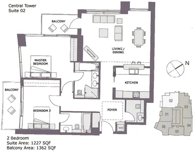 Unit 02 -2 Bedroom - 1362 sq ft