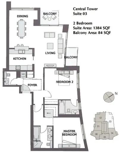 Unit 03 -2 Bedroom - 1384 sq ft