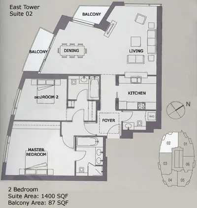Unit 02 -2 Bedroom - 1487 sq ft