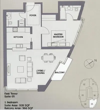 Unit 05 -1 Bedroom - 966 sq ft
