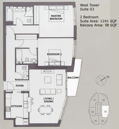 Unit 03 -2 Bedroom - 1241 sq ft