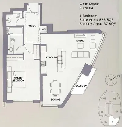 Unit 04 -1 Bedroom - 910 sq ft