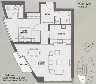 Unit 05 -1 Bedroom - 966 sq ft
