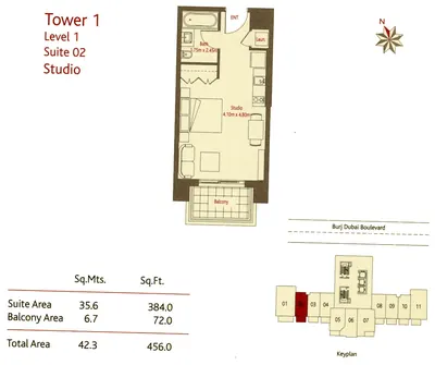 Suite 2 - Studio - 456 sq ft