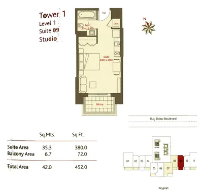 Suite 9 - Studio - 452 sq ft