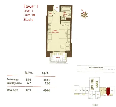 Suite 10 - Studio - 456 sq ft