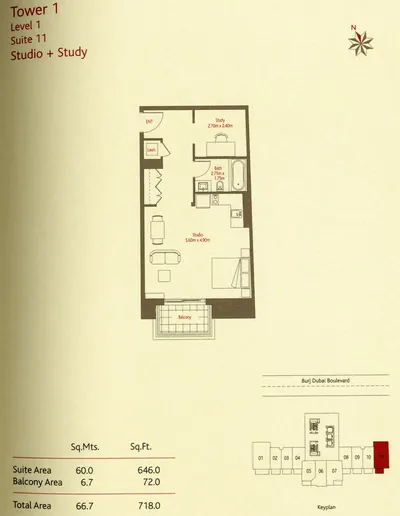 Suite 11 - Studio - 718 sq ft