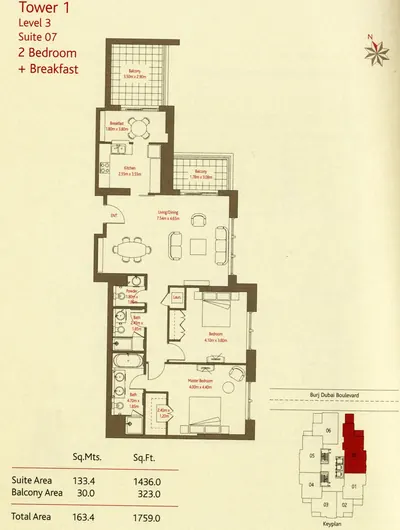 Level 3 - Suite 07 - 2 Bed - 1759 sq ft