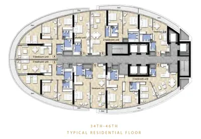 34th to 46th Floor Plan