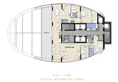 51st to 52nd Floor Plan