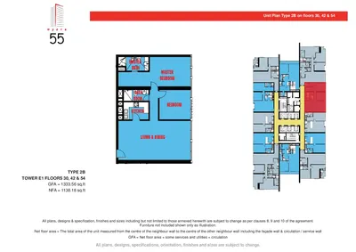 Floor 30, 42 & 54 - Type 2B