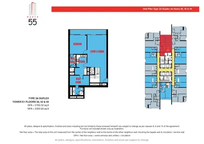 Floor 30, 42 & 54 - Type 3Adup
