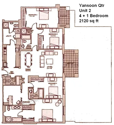 Unit 02 - 4 Bedroom - 2120 sq ft