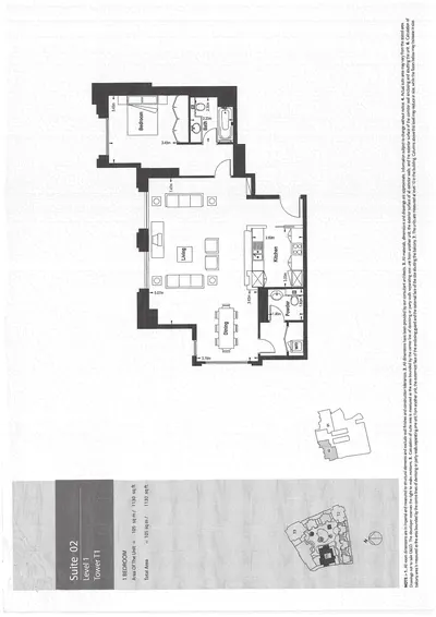 Tower 1 - Lev 1 - Suite 02 - 1 Bedroom