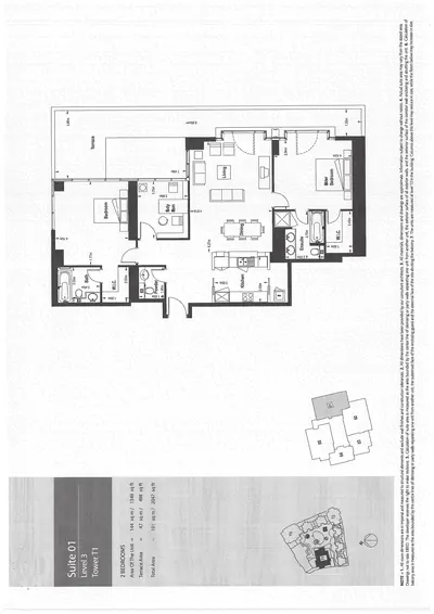 Tower 1 - Lev 3 - Suite 01 - 2 Bedroom