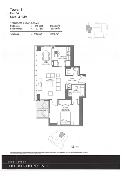 Tower 1 - Lev 5-30 - Suite 04 - 1 Bedroom