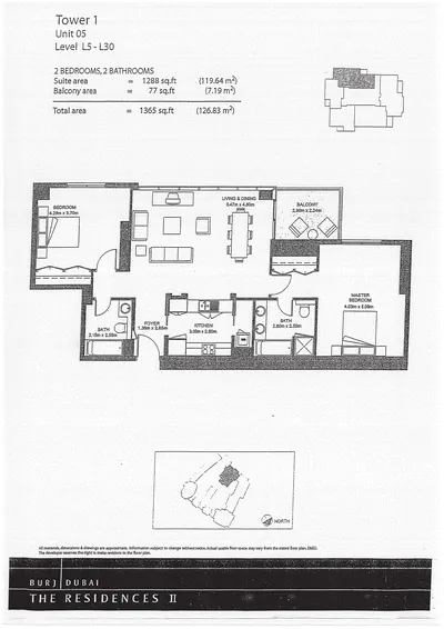Tower 1 - Lev 5-30 - Suite 05 - 2 Bedroom
