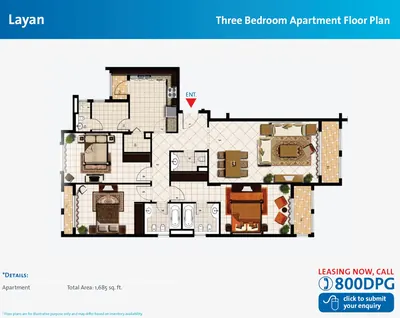 Layan - 3 Bed - 1685 sq ft