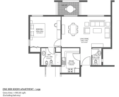 1 Bed - Type 1 Large