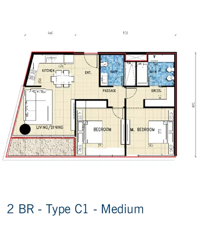 2 Bed - Medium C1