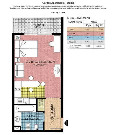 Studio - 495 sq ft