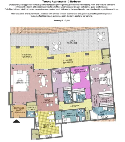 3 - Bedroom Large- 3627 sq ft