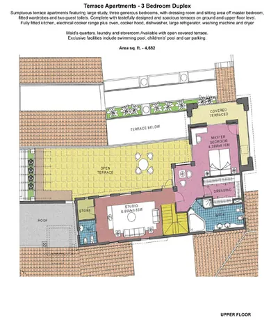 3 - Bedroom - Duplex - Upper Floor- 4682 sq ft