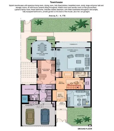3 - Bedroom - Town House - Lower Floor - 4176 sq ft