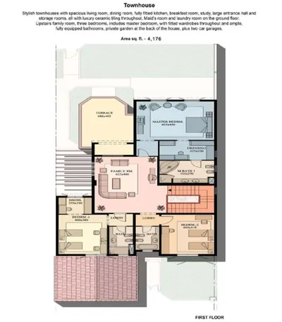 3 - Bedroom - Town House - Upper Floor - 4176 sq ft