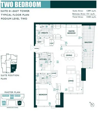 East Tower - Unit 01 - 2 Bedroom - 1440 sq ft