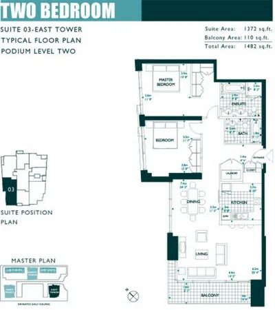 East Tower - Unit 03 - 2 Bedroom - 1482 sq ft