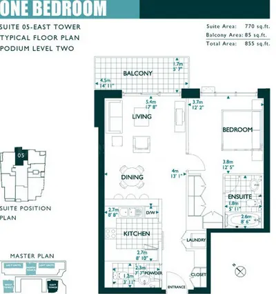 East Tower - Unit 05 - 1 Bedroom - 855 sq ft