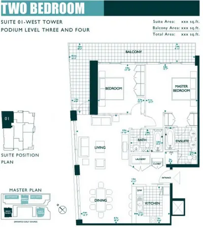 West Tower - Unit 01 - 2 Bedroom - 1400 sq ft